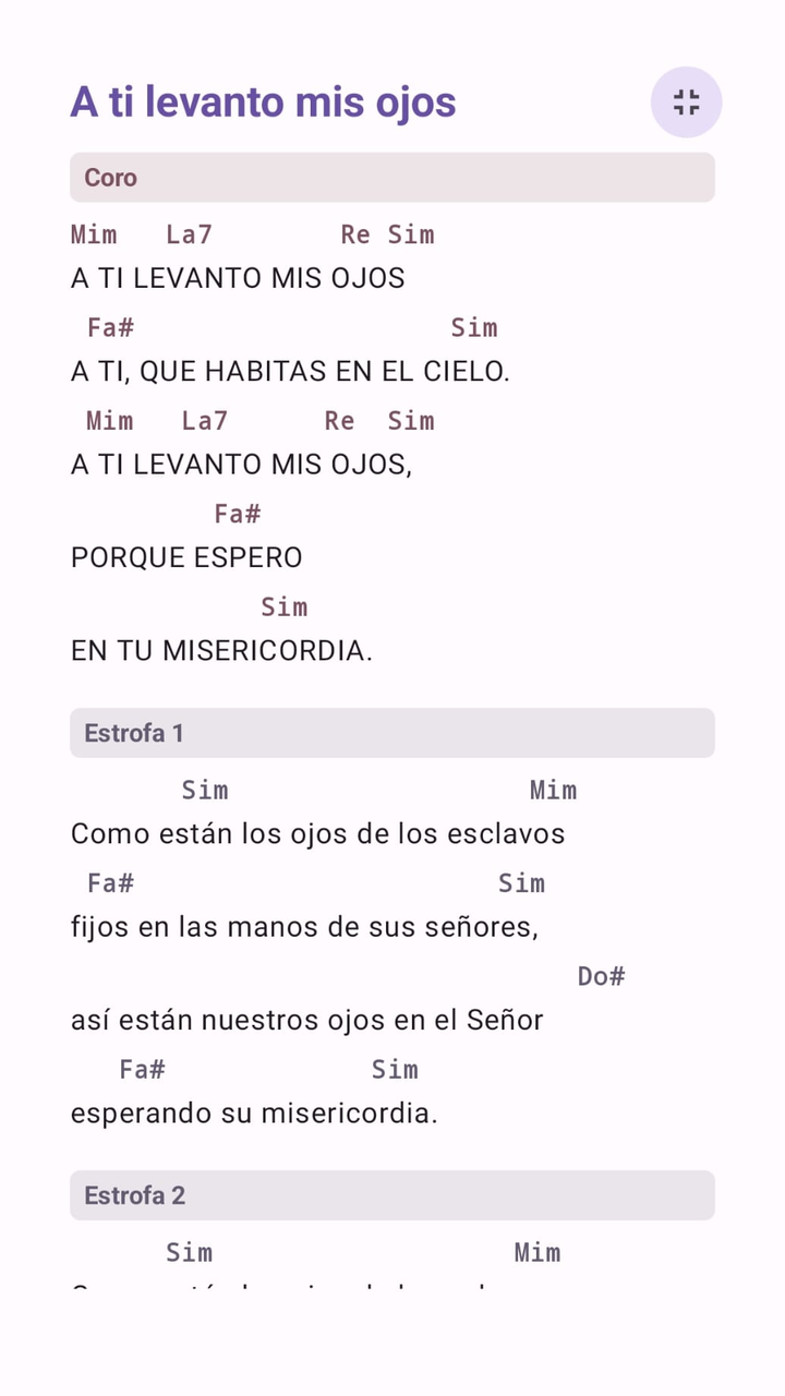 Canto con acordes anclados a la letra